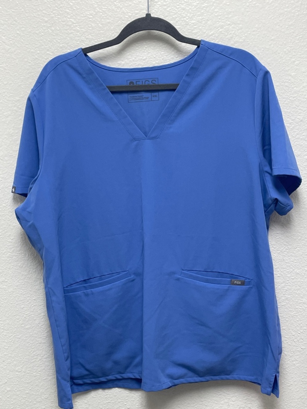 Figs Blue V-Neck Medical Scrub Top Technical Collection Men’s XXL Unisex